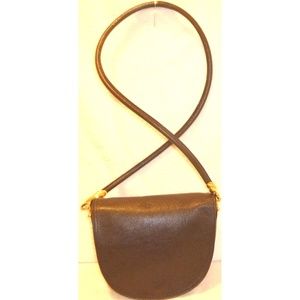 De Vecchi cognac brown leather cross body handbag